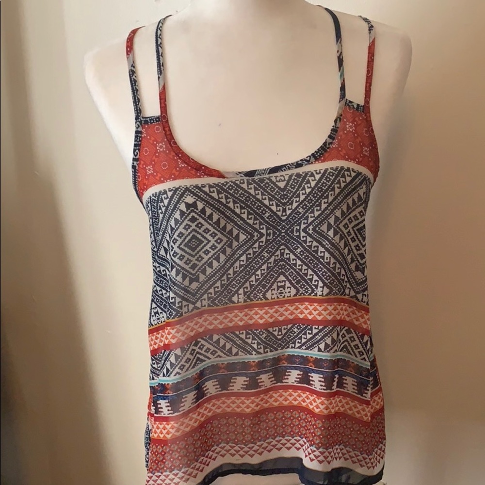 American dream sheer print top sz small